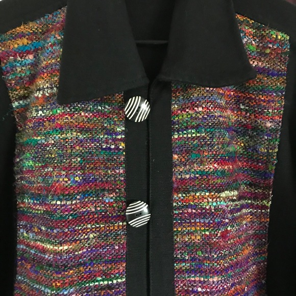VENUS Rare Hand Made Coat/Jacket Colorful Woven Silk Art Gallery Item Perfect L - Picture 5 of 9